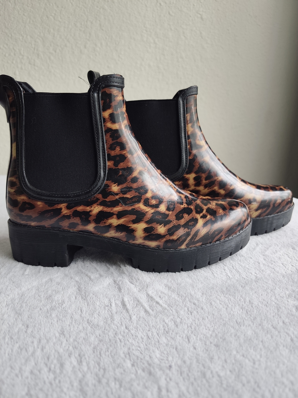 Jeffrey Campbell Leopard-Print Chelsea Booties in Black & Brown